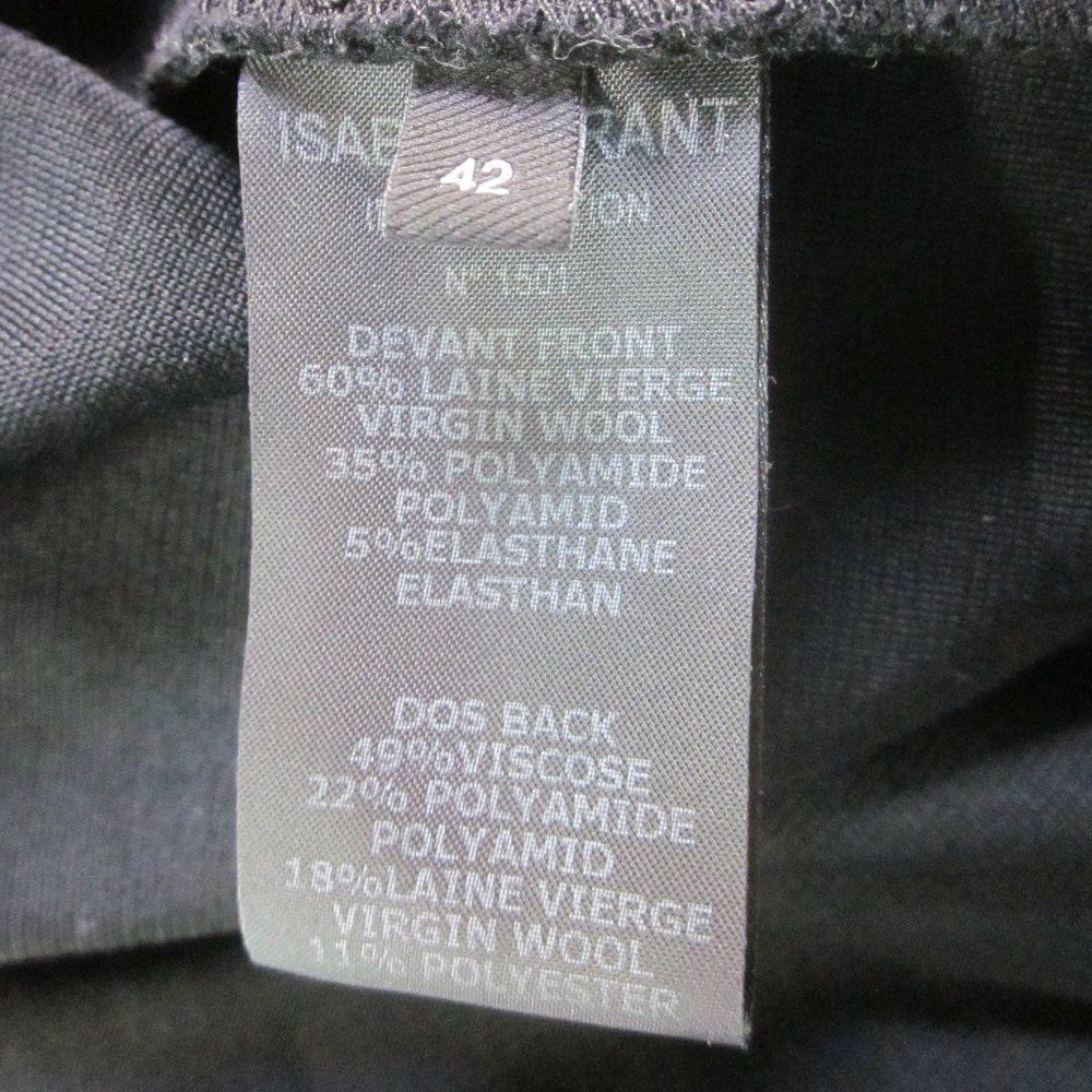 Isabel Marant Womens Size 42 Black Midi Sheath Dress of Mixed Materials Fits M - Picture 8 of 12
